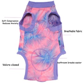 Dog Surgical Recovery Suit, After Spay Abdominal Wounds Post Surgical Suit for Dogs Female Male Dog Onesies, Anti Licking Breathable Dog Shirt (Pinkblue, XXL（Back Length 22.4", Chest 25.6"-27.6"）)