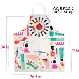 BNQL Nail Tech Apron With Pockets - Waterproof Salon Aprons For Women (Nail Tech Apron)