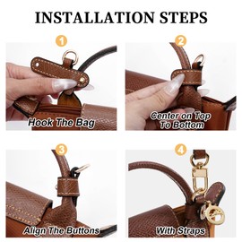 LOUKAYCCI Upgraded Leather Shoulder Strap for Longchamp Le Pliage S Bag Strap Kit Handbags Crossbody Adjustable Shoulder Strap (Brown)