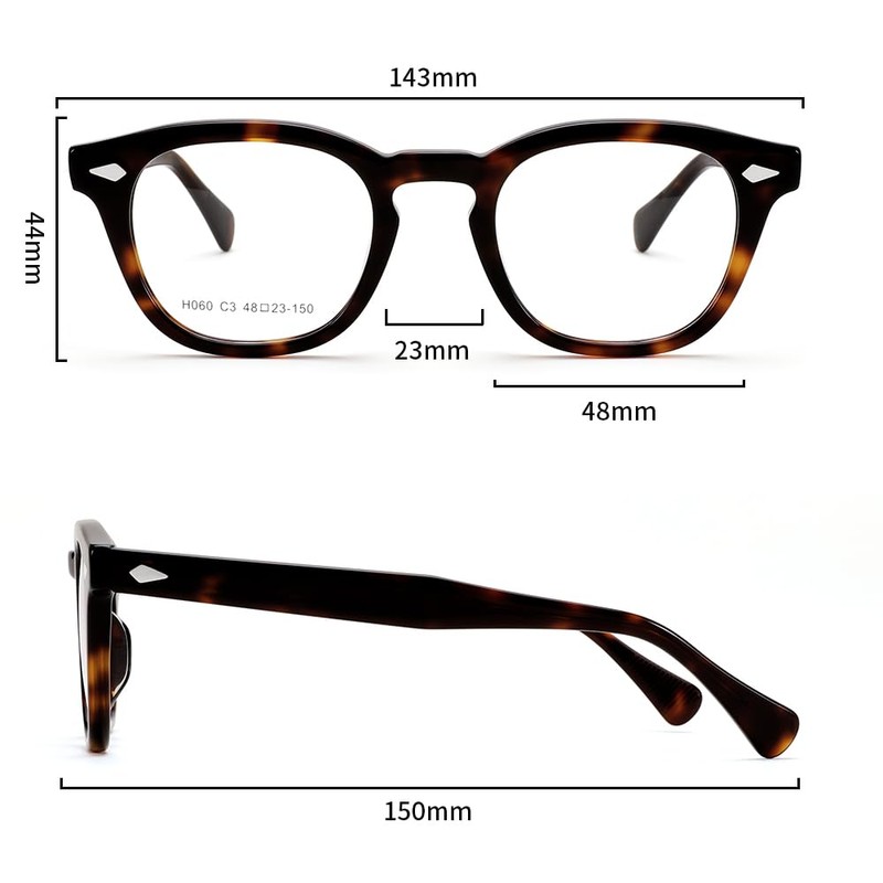 FEISEDY B1192 Thick Cell Frame, Date Glasses, Glasses Frame, No
