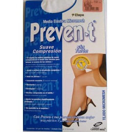 Medias Preven-t Clásica, Prevención y Control de Varices, Suave compresión 11-15mm/Hg (Chica, Natural)