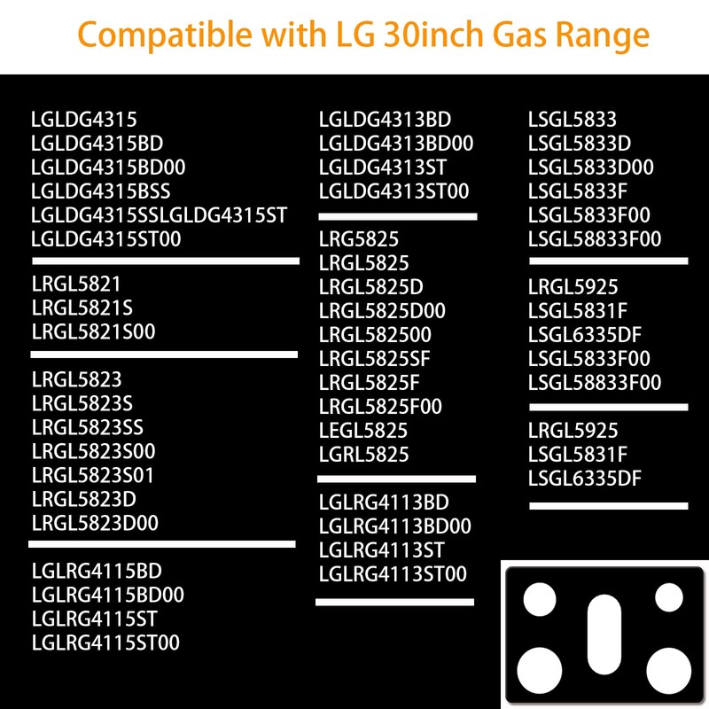 WHOLOPL Gas Stove Top Burner Covers for 30inch LG Gas