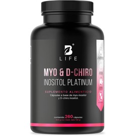 B Life | Myo y D-Chiro Inositol | Ratio 40:1 | 260 cápsulas | 2000 mg por porción | Ingredientes Naturales | Myo & D-Chiro Inositol Platinum