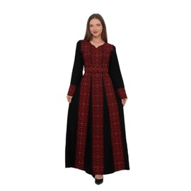 TAMRRA Abayas for Women Muslim - Comfortable Arabic Abaya with Embroidery, Red, Medium