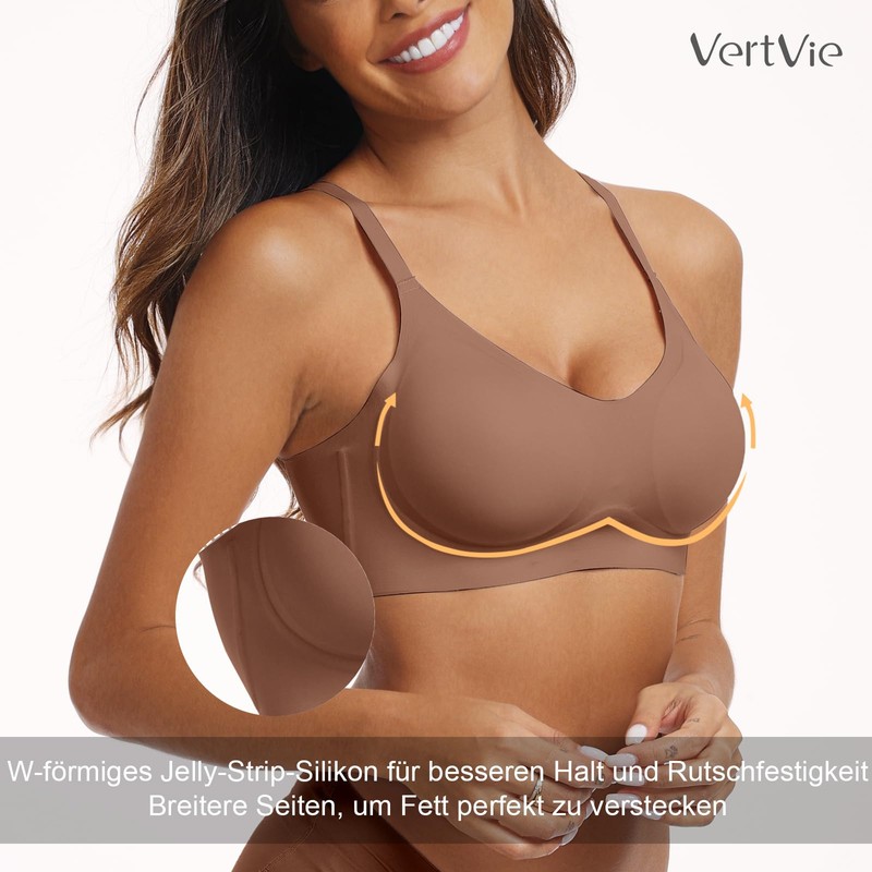 Vertvie Womens Seamless Bra No Underwire Comfort Push Up Bras