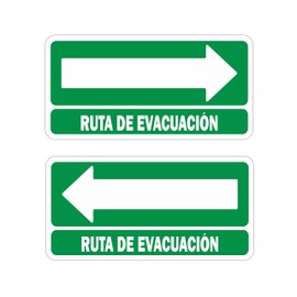 Genérico Monsterprint Señalamientos Ruta De Evacuación, Paquete De 2 Piezas, Medida 20x10 cm. Impresión HD directa en estireno con tintas UV.