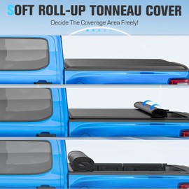 5.8Ft Soft Roll Up Truck Bed Tonneau Cover Compatible for Chevy Silverado/GMC Sierra 1500 5.8 Ft (69.6") Fleetside Bed 2019 2020 2021 2022 2023 2024