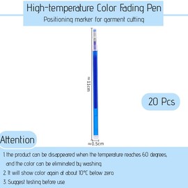 JEYORZY Pack of 20 Erasable Refills, Compatible with Pilot FriXion Ball & Clicker & Eberhard Faber, Replacement Refill for Gel Pen, Erasable, Tip 0.7 mm, Refill with Erasable Ink (Blue, 20)