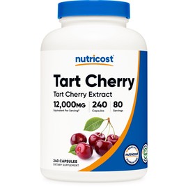 Nutricost Tart Cherry Extract (12,000mg Equivalent) 240 Capsules - Vegan, GMO-Free, Gluten-Free, 80 Servings