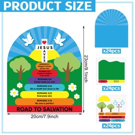 Motipuns 24 Sets Romans Road to Salvation Sign Kit Sunday School Crafts for Kids DIY Religious Crafts Gift for Sunday School Christian Bible Lesson Church Religious Education and Activity
