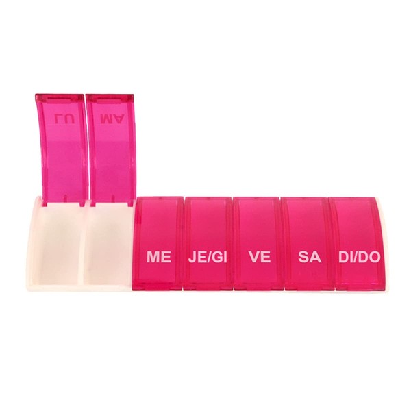 Pill Box for Heb, Box7, 7 Compartments, Pink, Anabox