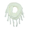 Ivory White Knit Infinity Scarf With Draping Fringe