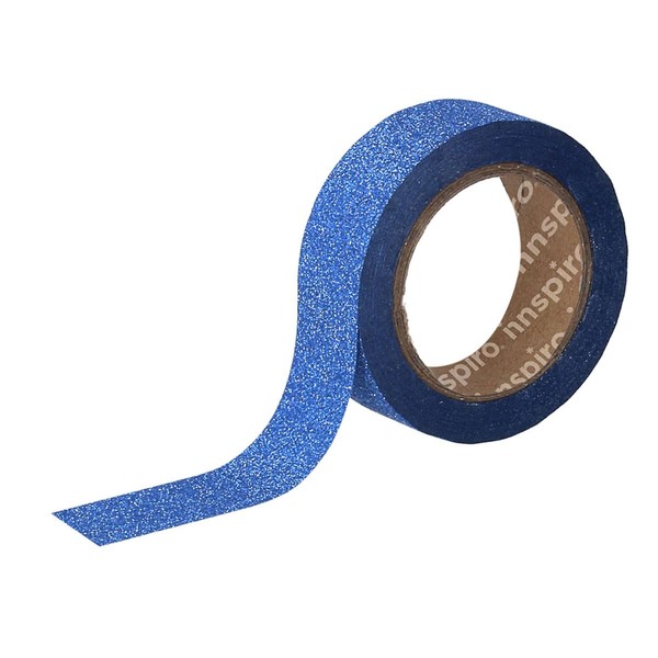 INNSPIRO Glitter Masking Tape Blue 15mm x 6.5m Glitter Series