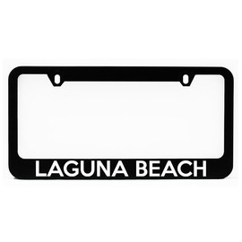License Plate Frame, Laguna Beach Black Plate Holder, Tag Cover, Car Frame, Auto Accessories, Cool Decoration, for USA & Canada License Plate