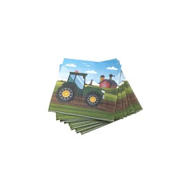 40Pcs Tractor Farm Dessert Napkins Car Locomotive Lunch Dinner Tableware Disposable Paper Napkin Set for Train Railway Birthday Baby Shower Party Supplies Decoration(6.5in)
