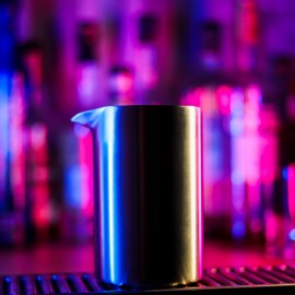 Amehla Metal Cocktail Mixing Glass - 18oz Stainless Steel Double Walled Insulated Metal Bar Bartending Mixing Pitcher (Brushed)