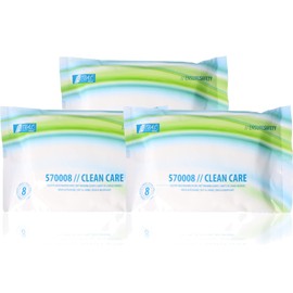 Nitras Clean Care Feuchte Einmal Waschhandschuhe mit Aloe Vera & Kamille für Gesicht, Körper, Hände - 8 besonders weiche & erwärmbare Tücher Größe 23 x 14 cm (3)
