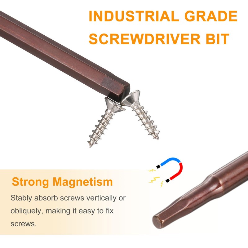 sourcing map 7pcs Hex Head Wrench Drill Bit 1.5/2/2.5/3/4/5/6mm Metric