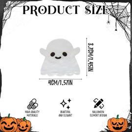 Cute Ghost Hair Clips Halloween Hair Accessories Acrylic White Design Claw Clips Thin Thick Short Long Strong Hold NonSlip Curly Decor for Women Girls Party Gift
