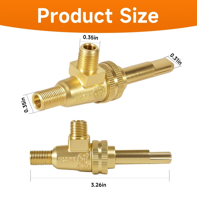 LEYURISE 4 Pack Gas Burner Valve 1/8" MPT X 3/8-27
