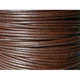 Leather Strap / Cord / Strip 5 m Round 2.0 mm Brown
