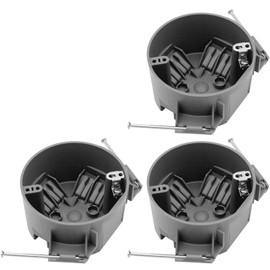 HUIXHAO New Work Electrical Ceiling Box 1 Gang, ETL, 4" Dia with Grounding Lug and Screw for Residential and Light Commercial Applications,20 Cubic inch New Work Boxes(3 Pack)