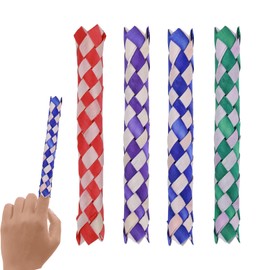 Pack of 4 Bamboo Fibres, Finger Trap, Plastic Production, Chinese Finger Trap, Finger Traps for Children, Funny Finger Clamp Toy for Children, Perfect for Birthday Parties