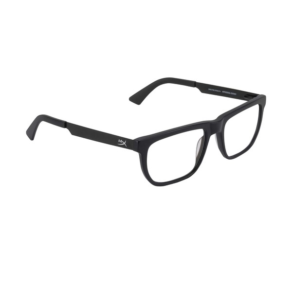 HyperX Spectre Stealth - Gaming Eyewear, Blue Light Blocking Glasses, UV Protection, Acetate Frame, Stainless Steel Temples, Crystal Clear Lenses, Microfiber Bag, Hard Case – Square Medium/Large Black