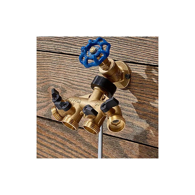 Yardsmith Brass 4-Way Restricted-Flow Water Shut-Off