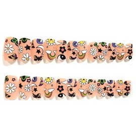 Groovy Sunshine Matte Square Press-On Nails - 24 Pieces - Artificial Nail Kit