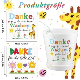 4 x stickers for the flower pot, thank you for helping me grow, farewell gift, nursery educator, sticker flower pot thank you for kindergarten