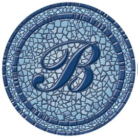 Skip's Garage Custom Monogram Pool Mat - Mosaic Pool Art - 29" - Letter B - Vinyl - Works in Most Pools - Easy Drop-in Installation