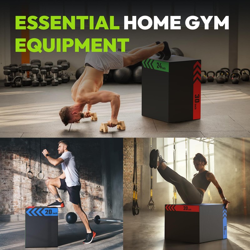 HANDBODE Heavy Foam Plyometric Box, Jumping Exercise Equipment Trainer with