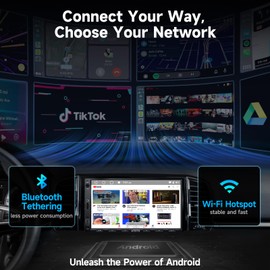 ATOTOZONE A5L Android System Double DIN Car Stereo Backup Camera, 7inch Wireless CarPlay Android Auto Touchscreen, WiFi/BT Tethering, 24-B EQ DSP, Bluetooth, Android Radio, 2G+32G, FM/USB/TF