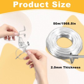 Craft Wire, 2 mm x 50 m, Rustproof and Durable Aluminium Wire, Flexible and Easily Malleable Jewellery Wire, Wire for Crafts, Silver Wire for DIY Crafts, Jewellery Making, Crafts
