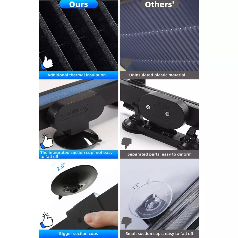 VEHITO 2X Retractable Windshield Sun Shade for Car Auto Sunshade
