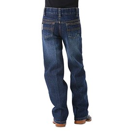 Cinch Boys' Big White Label Regular Jeans, Dark Stone wash, 8R