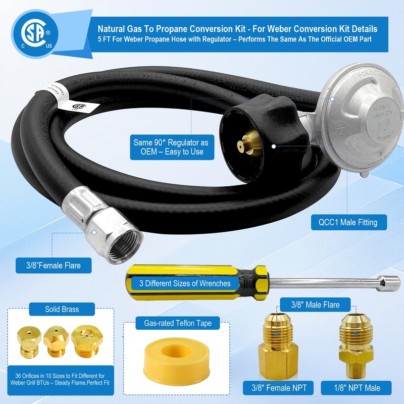 Natural Gas to Propane Conversion Kit,for Weber Natural Gas Conversion