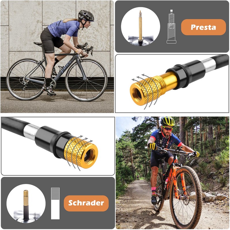 Shock Pump, [300 PSI] [Fit Presta Schrader] Diyife High Pressure