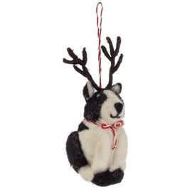 Boston International Felt Christmas Tree Ornament Winter Holiday Hanging Ornaments Decorations for Home, 4.5", Spotted Dog