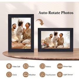 Digital Picture Frame 10.1 Inch Smart WiFi Digital Photo Frame IPS HD Touch Screen Video Call Photo Frame with 16GB Storage, Auto-Rotate, Easy Setup to Share Photos or Videos Remotely via AiMOR APP