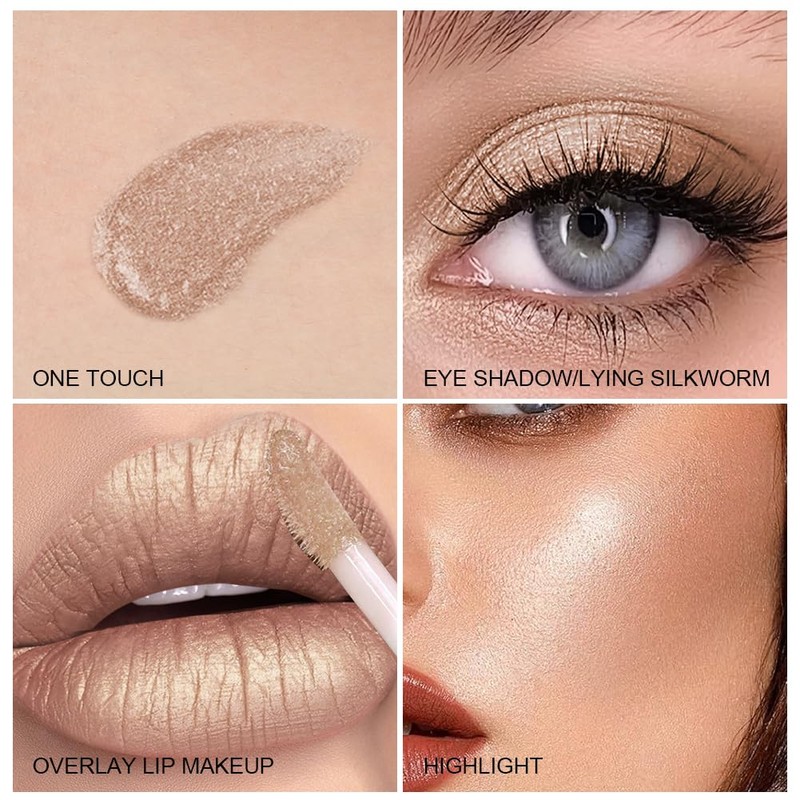 Liquid Glitter Eyeshadow, Diamond Shimmer Eyeshadow, Quick-Dry & Long Lasting
