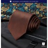 HISDERN TL-03S Plain Shiny Necktie Square Set, Men's, Formal Business,