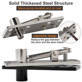Hidden Door Hinge Kit - 360° Swinging Heavy Duty Pivot Hinges for Secret Bookcase/Murphy Doors, 600Lbs Load-Bearing Thickened Solid Steel with Hardware for Secret Door,Smooth Bearing Design