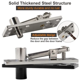 Hidden Door Hinge Kit - 360° Swinging Heavy Duty Pivot Hinges for Secret Bookcase/Murphy Doors, 600Lbs Load-Bearing Thickened Solid Steel with Hardware for Secret Door,Smooth Bearing Design