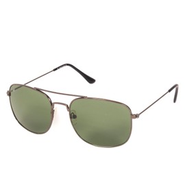 KISS AIRCRAFT Sunglasses for Men & Women - Square Aviator Style & Distinctive Look - Lightweight & Durable Metal Frame - UV400 or Polarised Lenses for Clear Vision & Sun Protection, silver, Unit size