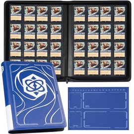 Binder for Lorcana Cards, Premium 16 Pocket Trading Card Album with Sleeves Compatible with 1024 Lorcana Cards, Tokens and Rules sheet - Classic Blue