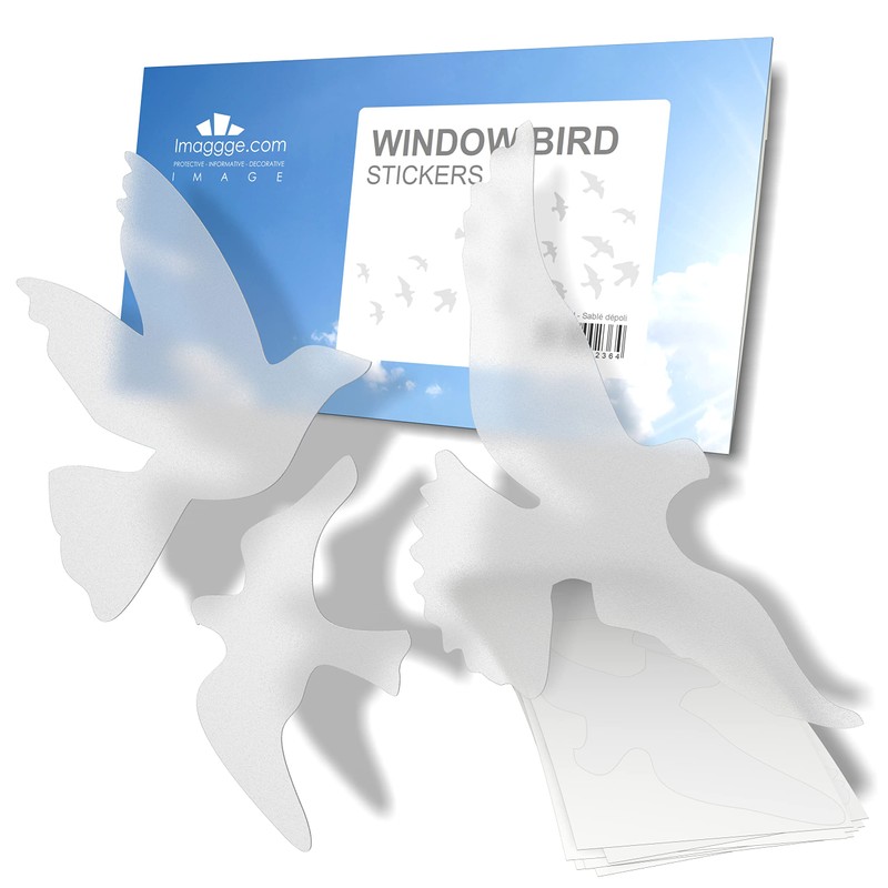 12 Silhouette Stickers - Window Stickers to Prevent Bird Collisions,
