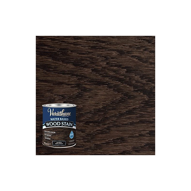 Varathane 381119 Water Based Wood Stain, Quart, Dark Walnut