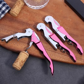 3 Packs Drincarier Pink Wine Key, Professional Waiter Corkscrews, Corkscrews for wine bottles, Wine Key for Servers,Classic Wine openers, Bottle Opener…